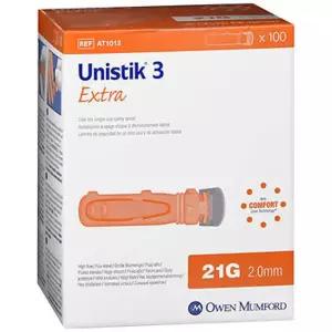 오웬 맘포드 유니스틱 3 안전 랜싯(21G) 100 카운트