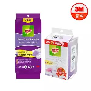 [3M]욕실청소 시트타입 크린스틱 일반 15입+소형40입