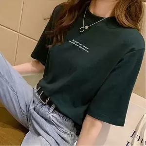 여성기본티셔츠 영문 반팔면티여성반팔 영문티셔츠예쁜티셔츠 라운드티셔츠