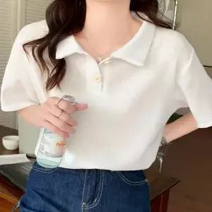 여성반팔 여성티셔츠 카라 카라티셔츠 와플 라운드반팔티 여성 시원한 가볍고