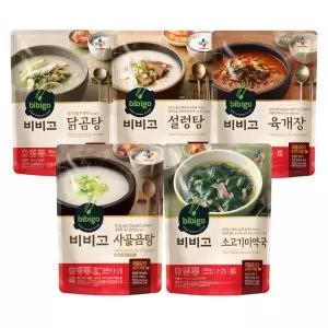 [CJ]비비고 인기국 5종 12팩(사골곰탕/육개장/설렁탕/미역국/닭곰탕)