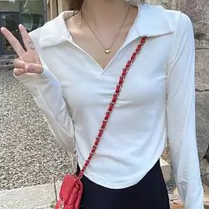 브이넥 운동티셔츠 카라 크롭티셔츠 롱티셔츠 여자오버핏반팔티 골지 긴팔티