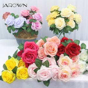 졸업꽃다발 34cm 장미 실크 인공 꽃 작은 꽃다발 5 머리 발렌타인데이 웨딩 장식 실내 플로레스 DIY 용품