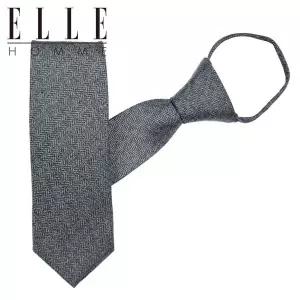 갤러리아 [ELLE HOMME] 엘르옴므 실크 지퍼/자동 넥타이-슬림헤링본 그레이 7cm
