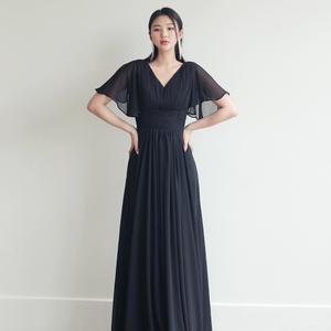 블랙 여신 롱드레스 (S~4XL코르셋) 파티 연주 연주회 2부 피로연 이브닝드레스