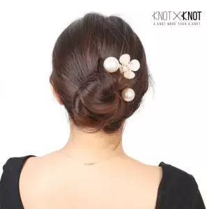 [KNOTXKNOT] 명절 올림머리가 편한 자개 삼발앤 왕 진주 2p 비녀