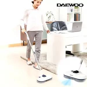 대우 아쿠아젯 물분사 무선 물걸레청소기+패드4장 DEX-WC130 가벼운 회전식 어탭터충전무걸레충전기