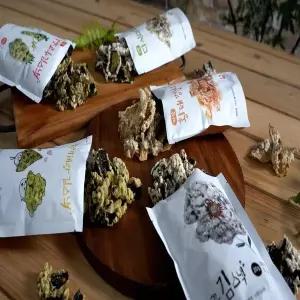 [하봉마을]전주 전통 수제 찹쌀 눈꽃 김부각 김스낵 6종 (20g) 8팩