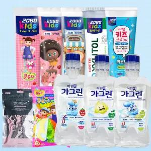 유아 어린이치약 x10개 2080 키즈 자일리톨 키즈크리닉 어린이가그린 치실