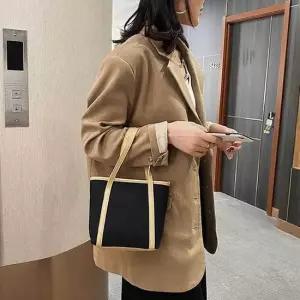 미니토트백 데일리룩아이템 블랙 캔버스토트백 여성토트백 캔버스토트백 케쥬얼코디
