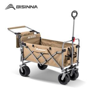 BISINNA 캠핑 왜건 카트 접이식 유틸리티 헤비 듀티 대용량 트롤리 야외 쇼핑 피크닉 접이식 핸드 트럭