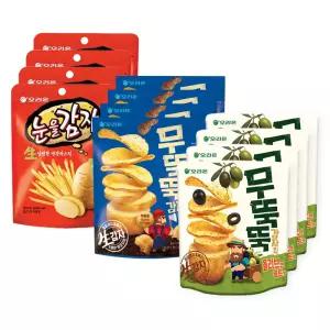 오리온 무뚝뚝 통후추감자칩 60g+올리브앤솔트 52g+눈을감자 56g 4개씩 (총 12개)