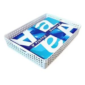 (A4 500매 수납) 8호 플라스틱 바구니 48.5x34.5x8.7cm/다용도/바스켓/복사지/교실/사무실/학원/케비넷
