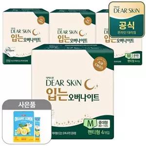 [깨끗한나라]디어스킨 에어엠보 입는오버나이트 중대형 4개입x4팩+레몬즙14p증정