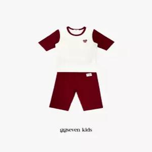 GG7Kids 아동 남아 여아 하트로고 배색 7부 상하복세트