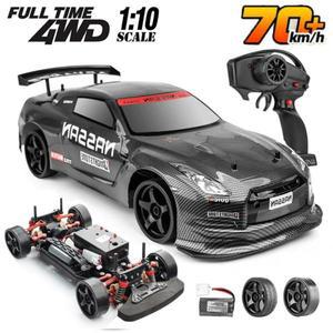 1:10 70km h 고속 드리프트 원격 제어 자동차 2.4G 4WD Rc 오프로드 차량 듀얼 속도 Rc 자동차