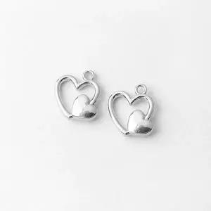 싼비즈 [8-069-03]써지컬스틸 펜던트 하트테두리하트 14x16mm ,1개