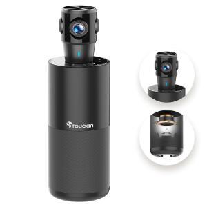 TOUCAN 360도 비디오 컨퍼런스 카메라, 1080p 보이스, 리덕션 등과 /Mac PC 스피커, Google AI HD Microsoft 마이크, 웹캠, 노이즈 Teams 4개의 Zoom, 작동, 트래킹, /Tablet용 함께