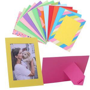 메누아 4 x 6 종이 액자, 이젤이 있는 카드보드 사진 DIY, 공예, 교실, 결혼식, 졸업식을 위한 스탠드형 액자(50개, 무지개)