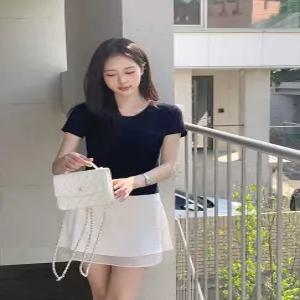 프레 아일렛 니트 / 하객룩 여리 레이어드 니트 반팔니트 여름니트 시스루니트 크롭니트 아일렛니트 오프숄