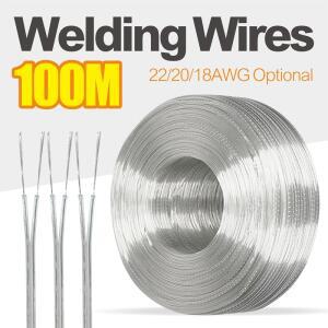 100M LED 네온 불빛 용접 실버 22/20/18AWG 2Pin 오디오 조명 전자 장난감 절연 전선 투명 케이블