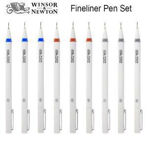 Winsor & Newton 파인 라이너 펜 세트, 드로잉 디자인 방수 잉크, 블랙, 세피아, 쿨 그레이