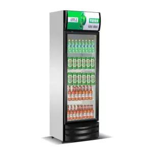 쇼케이스 냉장고 업소용 편의점 음료수 맥주 마트 단문 직냉 388L(흰검정)