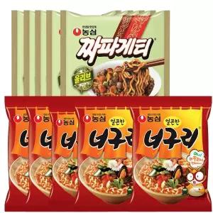 농심 올리브 짜파게티 140g 20개 + 얼큰한 너구리 120g 20개 (40개)