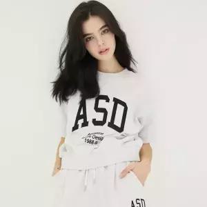 어썹스튜디오 여성 ASD 자수 반팔 스 셔츠_ASCTSS005