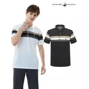 비버리힐스폴로클럽 남성 자가드 스트라이프 카라 티셔츠 TS258 936670