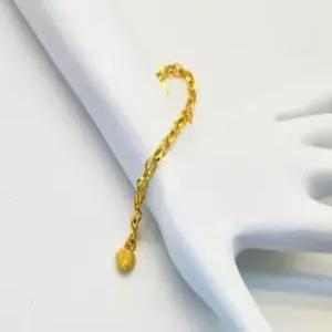 24K 순금 3돈 딸랑이 하트 체인 팔찌(18K 연결고리 장식)