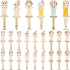 PH 팬더홀 3 스타일 24pcs 나무 치실 보빈 자수 실을 감는 보드 바느질 보관 제작 DIY 프로젝트를 위한