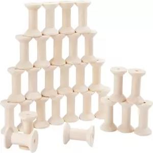 PH PandaHall 30pcs 목재 스풀 1.85인치 미완성 빈 직조 보빈 자수 실 폼 리본 공예 및 재봉용