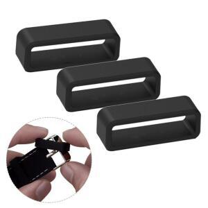 12-30mm 블랙 시계 밴드 스트랩 루프 링 활동 실리콘 고무 액세서리