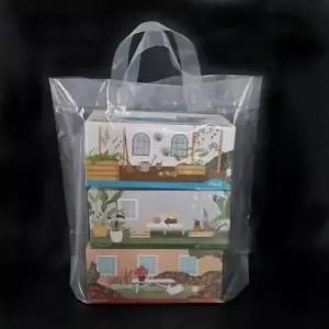 비닐봉투 PE 투명 손잡이 루프 봉투 쇼핑 50x40+6cm(100장)