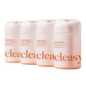 퓨어네이처 Cleasy 클리지 세정살균 청소용물티슈 180매입 5통 99 살균 항균 저자극 세정티슈 청소티슈