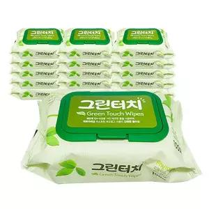 그린터치물티슈(100매)30팩 /아기/순한성분/캡형/국산 스타배송