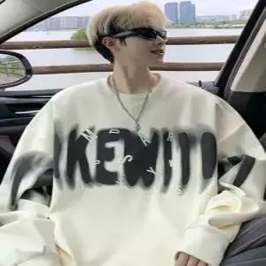 남친 자수 래글런 긴팔티 봄가을 커플 상의 맨투맨 셔츠 유행3