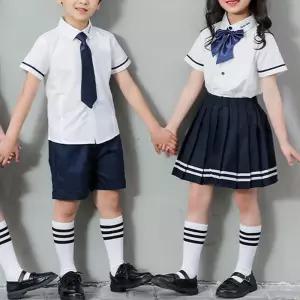 네이비 소매라인 하복 교복세트 유치원 어린이 합창.
