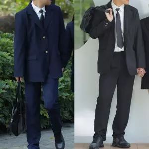 투버튼 네이비 블랙 남자 교복 풀세트 자켓 교복 학.