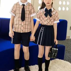 핑크체크 반팔 교복세트 교복 유치원 어린이집 합창.