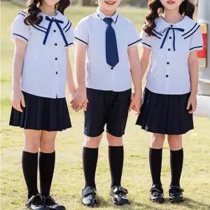 화이트 라인포인트 반팔 하복세트 교복 유치원 합창.