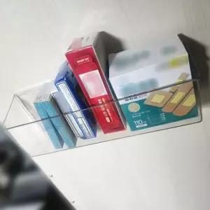 벽걸이형 투명 상비약 화장품 수납 선반 진열대 수납함 상비약 활용 정리 수납통 주방