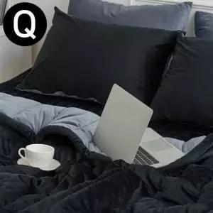극세사 차렵이불 베개커버 세트 퀸 Q 블랙 퀸이불베개세트 퀸이불베개셋트 퀸이불세트