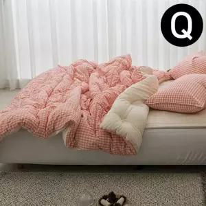 순면 차렵이불 패드세트 퀸 Q 이불 핑크 패드 베이지 퀸이불패드세트 퀸이불패드셋트