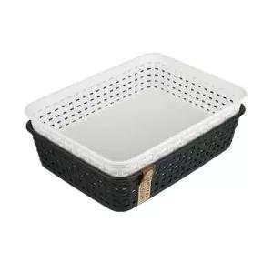 마이 스타일 직사각 바스켓-Y2호 약25x18.5xH6cm) 바스켓 정리바구니 수납정리함