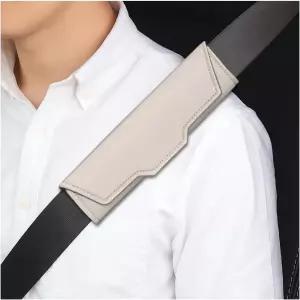 ANFTDCO 2PCS 자동차 안전벨트 커버 부드러운 통기성 가죽 차량용 시트 스트랩 어깨 쿠션 편안한