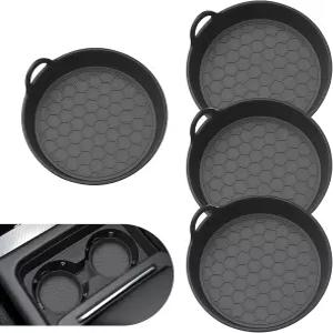 페리안 4PCS 자동차 컵 홀더 코스터 2.75인치 실리콘 논슬립 인서트 물병 패드 실내 액세서리 세트 SUV