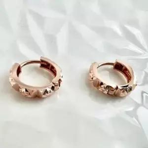 주얼리 컷팅 데일리 원터치 이어링 로즈골드 소사이즈 18k