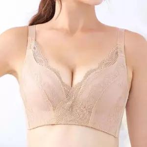 여성 가슴 모아주는 와이어리스 속옷 이너 레이스 브라